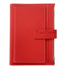 Записная книжка Pierre Cardin в обложке, красная, 21,5 х 15,5, 3,5 см