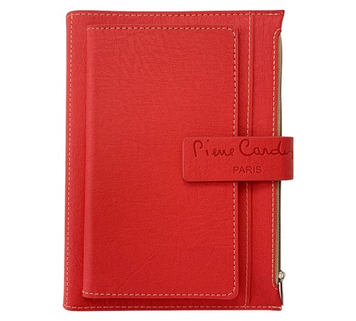 Записная книжка Pierre Cardin в обложке, красная, 21,5 х 15,5, 3,5 см