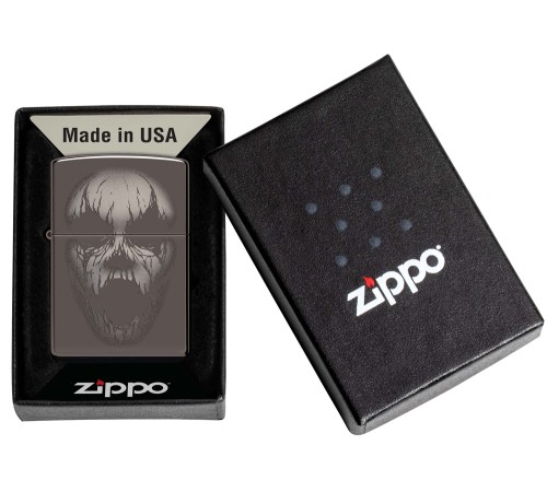 Зажигалка ZIPPO Screaming Monster с покрытием Black Ice®, латунь/сталь, черная, 38x13x57 мм