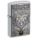Зажигалка ZIPPO Wolf Emblem с покрытием Brushed Chrome, латунь/сталь, серебристая, 36x13x57 мм