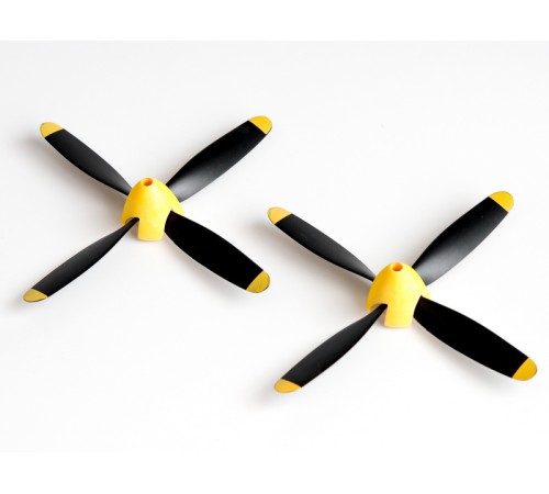 Четырёхлопастной пропеллер в сборе для самолета Volantex RC P51D, 2 комплекта