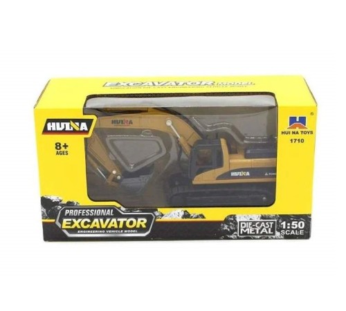 Металлический экскаватор с ковшом HUI NA TOYS 1/50