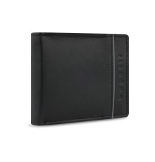 Портмоне BUGATTI Banda, с защитой данных RFID, чёрное, кожа козы/полиэстер, 10,5х2х8,3 см