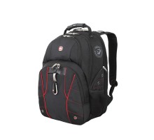 Рюкзак WENGER, 15”,черный/красный,  34x18x47 см, 29 л