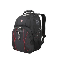 Рюкзак WENGER, 15”,черный/красный,  34x18x47 см, 29 л