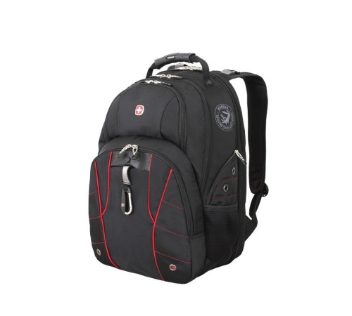 Рюкзак WENGER, 15”,черный/красный,  34x18x47 см, 29 л