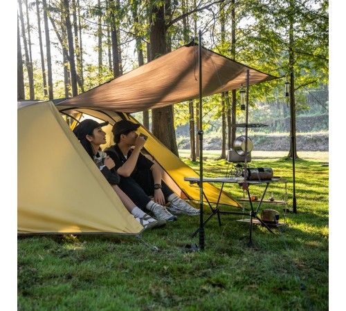 Палатка Naturehike Butterfly NH21YW132 210T двухместная, желто-коричневая, 6927595782910