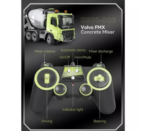 Радиоуправляемый бетоновоз Double Eagle Volvo FMX 1/20 2.4G RTR