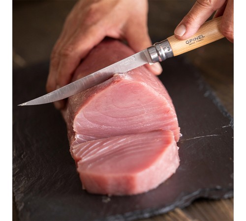 Нож филейный Opinel №12, нержавеющая сталь, рукоять из дерева бука
