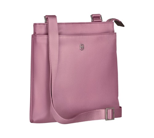 Сумка наплечная VICTORINOX Victoria Slim Shoulder Bag, пурпурно-розовая, нейлон/кожа, 27x7x26 см