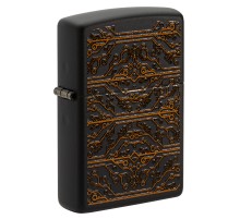 Зажигалка ZIPPO Circuit Pattern с покрытием Black Matte, латунь/сталь, чёрная, матовая, 38x13x57 мм