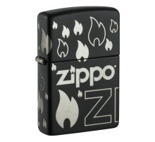 Зажигалка ZIPPO Classic с покрытием Black Matte, латунь/сталь, черная, матовая, 38x13x57 мм