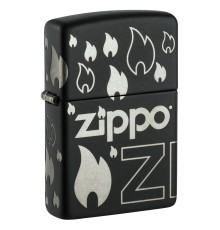 Зажигалка ZIPPO Classic с покрытием Black Matte, латунь/сталь, черная, матовая, 38x13x57 мм