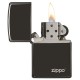 Зажигалка ZIPPO Classic с покрытием Ebony™, латунь/сталь, чёрная с логотипом, глянцевая, 38x13x57 мм