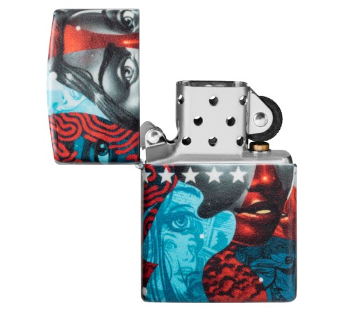 Зажигалка Zippo Tristan Eaton с покрытием White Matte, латунь/сталь, разноцветная, 38x13x57 мм