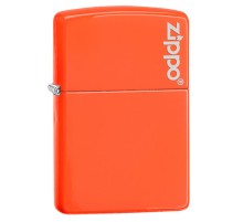 Зажигалка ZIPPO Classic с покрытием Neon Orange, латунь/сталь, оранжевая с логотипом, 38x13x57 мм