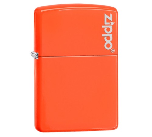 Зажигалка ZIPPO Classic с покрытием Neon Orange, латунь/сталь, оранжевая с логотипом, 38x13x57 мм