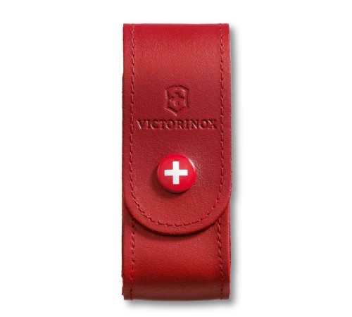 Чехол на ремень VICTORINOX для ножей 91 мм толщиной 2-4 уровня, кожаный, красный