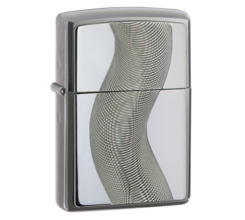 Зажигалка ZIPPO Classic с покрытием Black Ice ®, латунь/сталь, чёрная, глянцевая, 36x12x56 мм