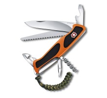 Нож перочинный VICTORINOX RangerGrip 55 SE 2019, 130 мм, 13 фнк, с фиксатором, оранжевый с чёрным
