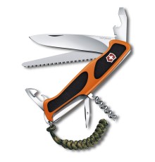 Нож перочинный VICTORINOX RangerGrip 55 SE 2019, 130 мм, 13 фнк, с фиксатором, оранжевый с чёрным