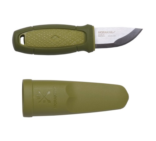Нож Morakniv Eldris, нержавеющая сталь, цвет зеленый, с ножнами, 12651