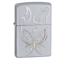 Зажигалка ZIPPO Classic с покрытием Satin Chrome™, латунь/сталь, серебристая, матовая, 36x12x56 мм