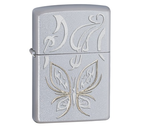 Зажигалка ZIPPO Classic с покрытием Satin Chrome™, латунь/сталь, серебристая, матовая, 36x12x56 мм
