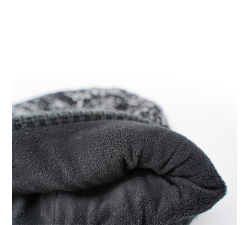 Шапка водонепроницаемая Dexshell Cuffed Beanie, DH353GRN черная с зеленой полоской, размер L/XL, DH353GRNLXL