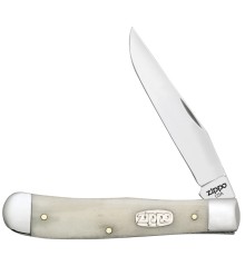 Нож перочинный ZIPPO Smooth Natural Bone Trapper, 105 мм, цвет слоновой кости + ЗАЖИГАЛКА ZIPPO 207