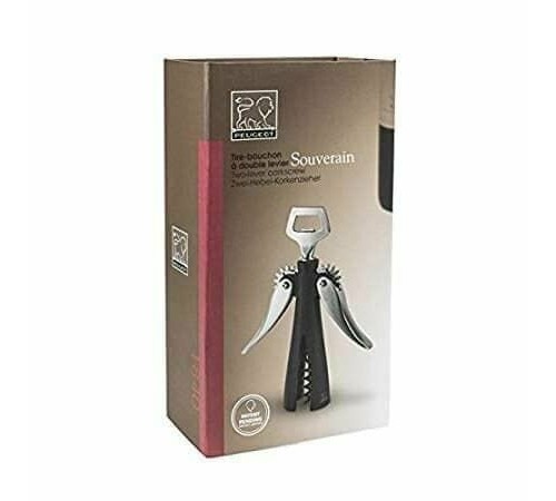 Штопор механический с двумя ручками Peugeot Souverain, черный