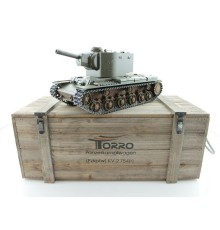 P/У танк Torro КВ-2 1/16  2.4G, СССР, зеленый, ИК-пушка, деревянная коробка