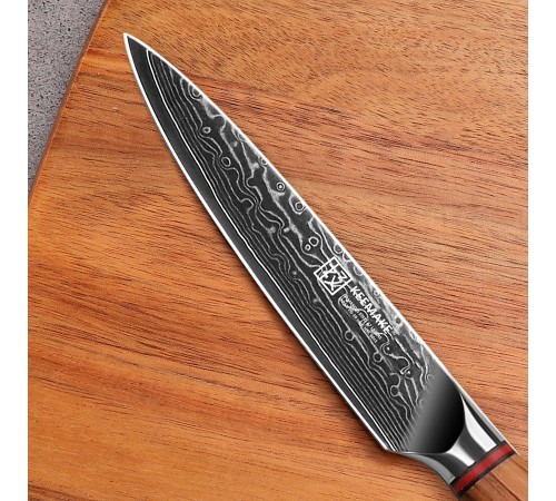 Нож универсальный из дамасской стали Keemake 5 Inch Utility Knife Phoenix, бежевый
