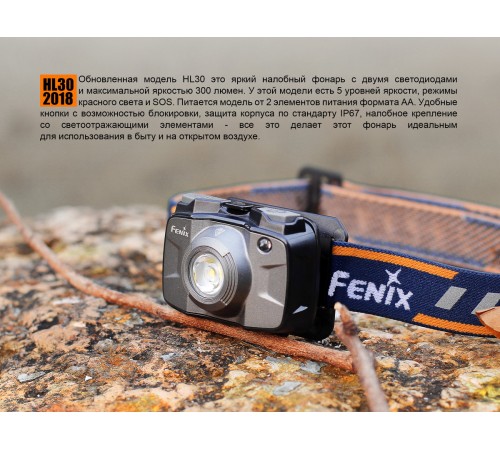 Налобный фонарь Fenix HL30 (2018) Cree XP-G3 синий, HL30BL2018
