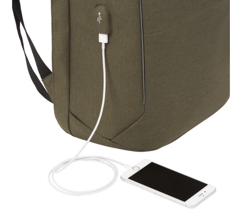 Рюкзак-антивор SWISSGEAR 15'', хаки, Heather 600D, 31 x 16 x 47 см, 23 л