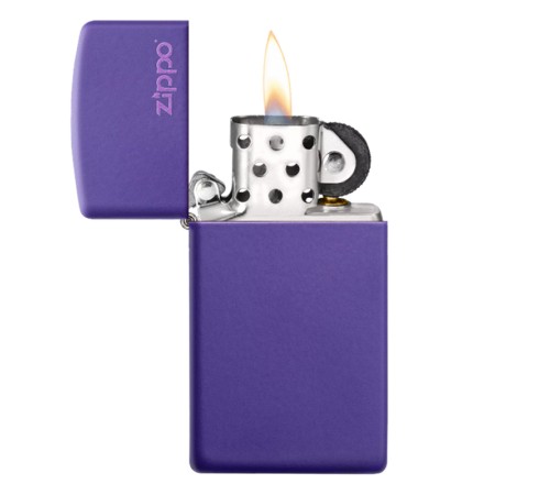 Зажигалка ZIPPO Slim® с покрытием Purple Matte, латунь/сталь, фиолетовая, матовая, 29x10x60 мм