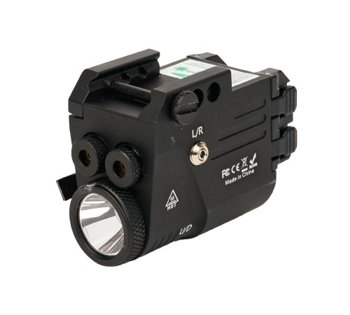 Фонарь подствольный пистолетный SKYWOODS RACCOON DOUBLE LASER, 360 люмен, ЛЦУх2 красн/зел