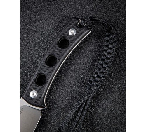 Нож SENCUT Fixed Blade Waxahachie 9Cr18MoV Steel Satin Handle G10 Black