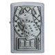 Зажигалка ZIPPO Lucky 7 с покрытием Street Chrome, латунь/сталь, серебристая, 38x13x57 мм