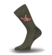 Треккинговые носки Lasting LFSS 620 Cotton Туризм, зеленый с рисунком, размер M, LFSS620-M