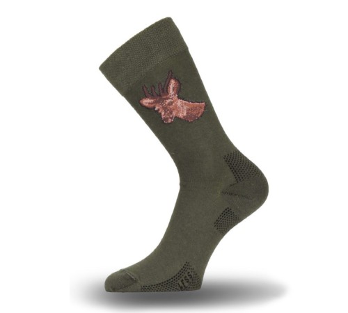 Треккинговые носки Lasting LFSS 620 Cotton Туризм, зеленый с рисунком, размер M, LFSS620-M