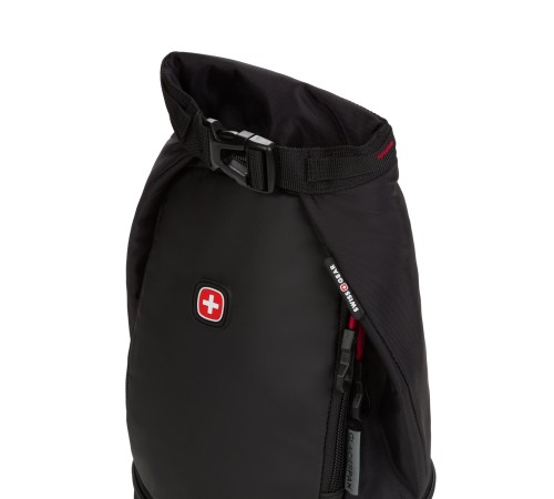 Термосумка для ланча SWISSGEAR, прорезиненный полиэстер 600D, чёрный/красный, 17х17x37 см, 5 л
