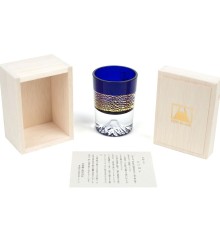 Рюмка TAJIMA GLASS Фудзи с позолотой 85 мл, лазурная