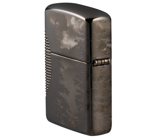 Зажигалка ZIPPO Armor™ Wolf  с покрытием High Polish Black Ice®, латунь/сталь, чёрная, 38x13x57 мм