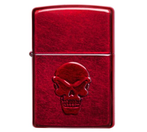 Зажигалка ZIPPO Doom с покрытием Candy Apple Red, латунь/сталь, красная, глянцевая, 38x13x57 мм