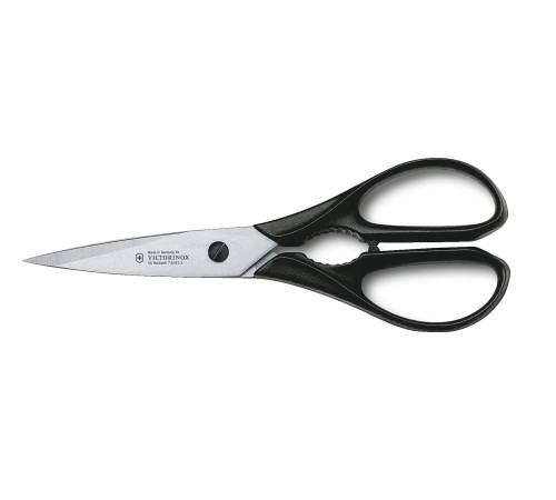 Набор из 9 столовых приборов VICTORINOX: 6 ножей, вилка д/мяса, ножницы, мусат, в буковой подставке