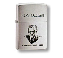 Зажигалка ZIPPO G. Blaisdell, с покрытием Brushed Chrome, латунь/сталь, серебристая, 36x12x56 мм