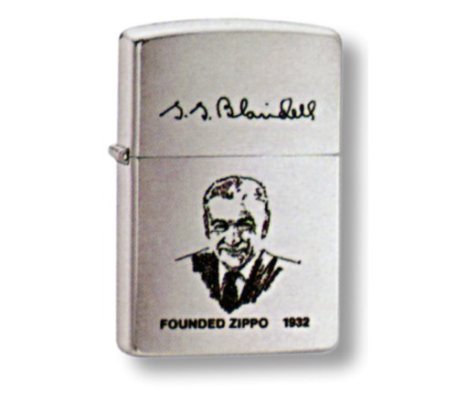 Зажигалка ZIPPO G. Blaisdell, с покрытием Brushed Chrome, латунь/сталь, серебристая, 36x12x56 мм