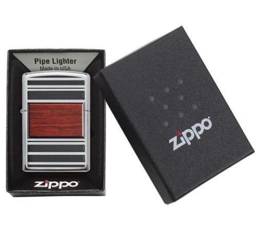 Зажигалка для трубок ZIPPO Pipe с покрытием High Polish Chrome, латунь/сталь,36x12x56 мм