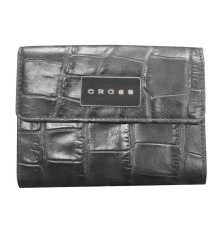 Кошелёк Cross Coco Nicole. Кожа наппа, тиснёная, серый, 12,5 х 10 х 2,4 см